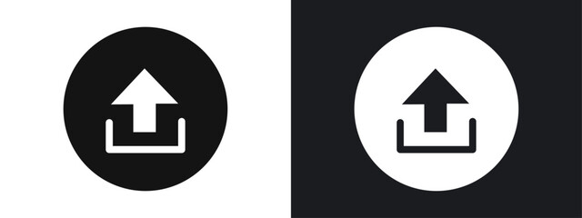 Upload Icon linear graphics set vector in black
