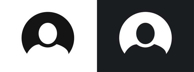 profile photo icon linear graphics set vector in black