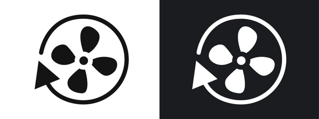 Ventilation icon linear graphics set vector in black