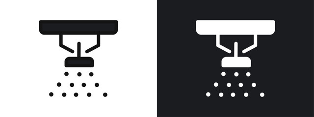 fire sprinkler icon linear graphics set vector in black