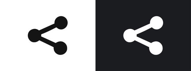 Share page icon linear graphics set vector in black