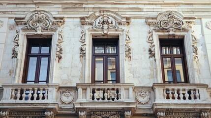 Obraz premium Historic building facade with ornate architectural details