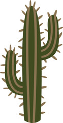 Wild West. Cactus white background, isolate