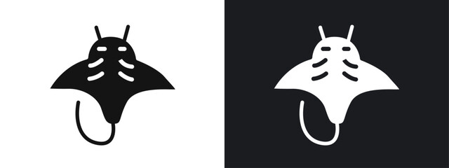 Stingray icon linear graphics set vector in black