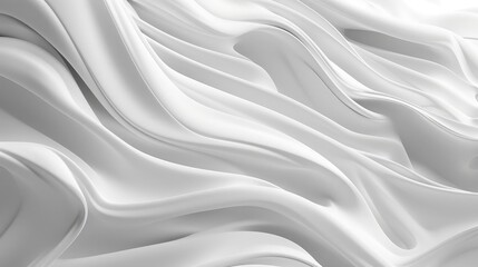 White abstract liquid wavy background ,  3d render illustration , abstract 3d background white white wavy waves flowing ripple surface , Abstract Curved Shapes