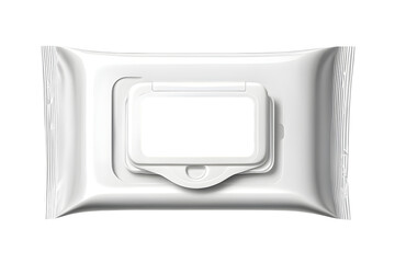 Fototapeta premium Blank wet wipes flow pack isolated on a transparent or white background.