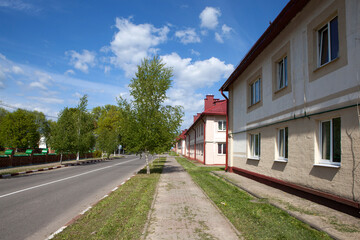 MSTISLAVL, BELARUS - MAY 16, 2024: Photo of Cityscape. Proletarskaya street, Mogilev region. Belarus