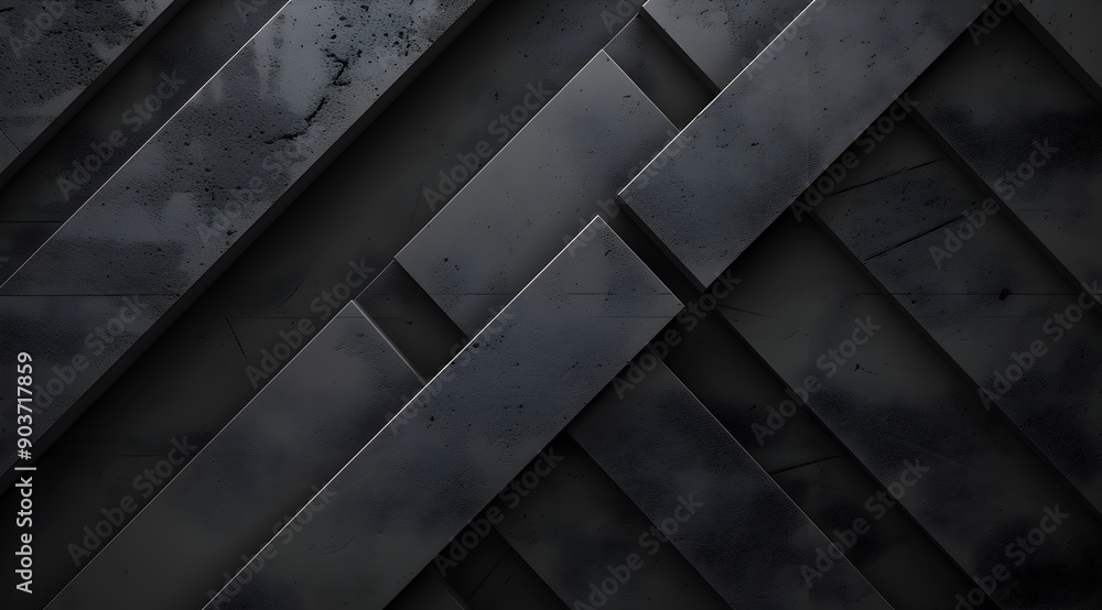 Poster Black background with gray arrow lines, in a modern minimalist style, with a simple and clean design using geometric shapes with sharp edges and a high contrast between light and dark tones, perfect f