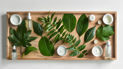 Herbal Aromatherapy Arrangement with Green Leaves