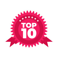 Top 10, best ten list. Vector Illustration