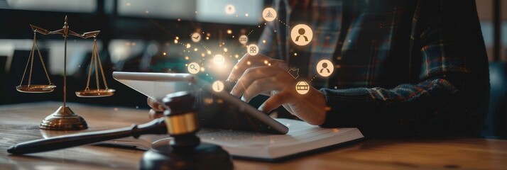 Modern legal practice evaluates the role of technology in law and justice, including litigation, courtroom proceedings, attorney work, and evidence management, all vital for a fair legal system