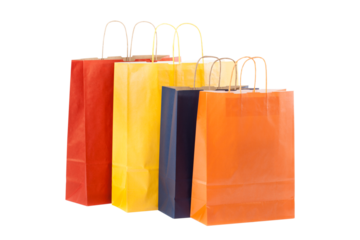 Four paper bags isolated
