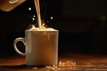 Creamy Coffee Pour with a Splash of Warmth