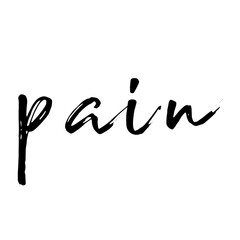 pain - graphic text illustration to portray mental and, physical feelings of pain or for those who derive pleasure from pain.   