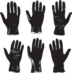 Obraz premium Glove Abstract Silhouette Vector Graphics Pack