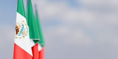 Mexico Independence Day greeting card template. 3d render.