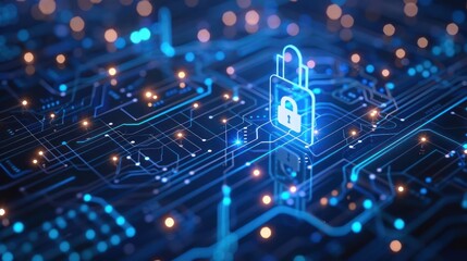 Obraz premium Visualization of AI enhancing cybersecurity measures