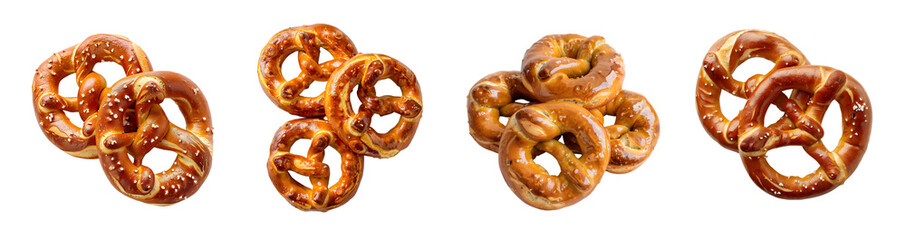 Pretzels isolated on a transparent background