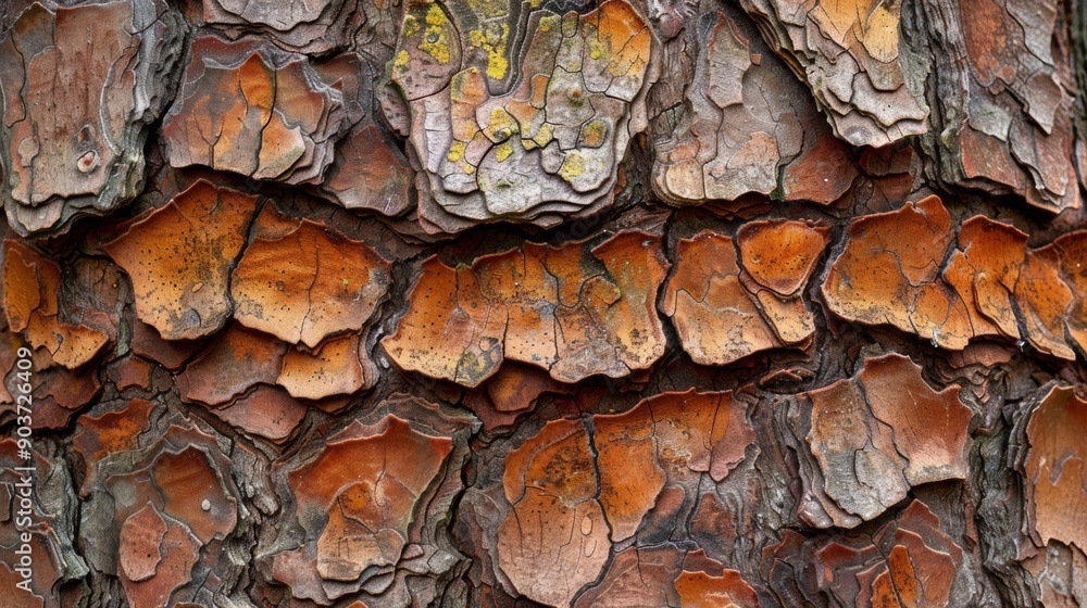 Poster the bark of a tree is rough and has many cracks