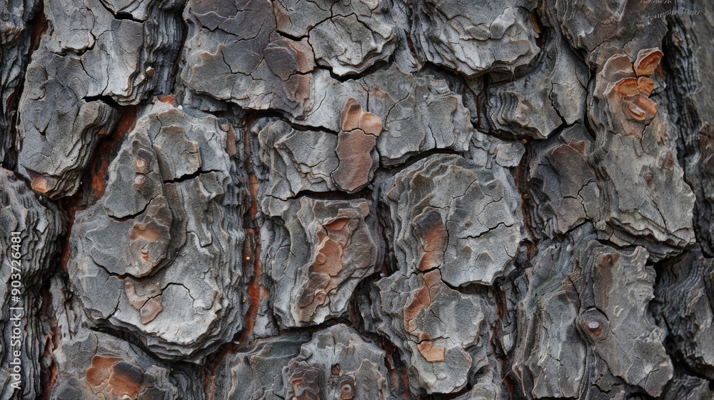 Aufkleber the bark of a tree is rough and has many cracks
