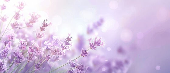 Obraz premium A purple flower field with a blurry background