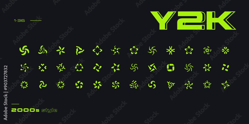 Aufkleber retro futuristic elements asset. y2k style acid abstract graphic geometric symbols and objects. 2000