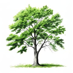 Fototapeta premium the AI Image Generator, a tree with vibrant green leaves against a black background