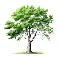the AI Image Generator, a tree with vibrant green leaves against a black background