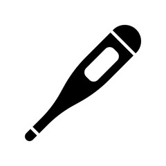 Digital thermometer line icon isolated on white background.
