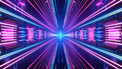 Obraz premium Neon Light Speed Tunnel