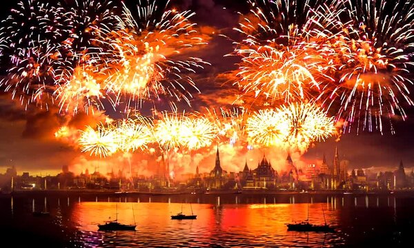 fireworks on the sky at night background