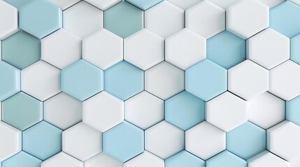 Fototapeta premium Abstract hexagon pattern, futuristic 3D background, Watercolor style