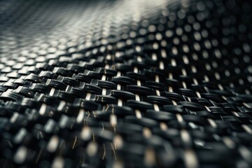 Fototapeta premium Abstract background wallpaper. texture and pattern on carbon fiber. black interlaced woven texture. Detailed pattern of a grey wicker. car hood softtop.