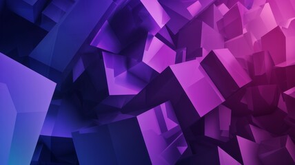 Abstract background wallpaper. Geometric shapes in purple and blue, depth perspective, visualization of data. technology, showcase, banner, game, sport, cosmetic, business, metaverse.