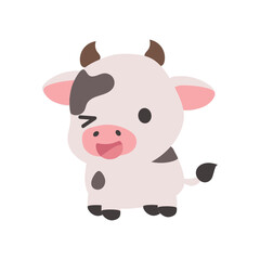 a picture of a cute little cow winking