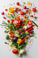 Colorful Explosion of Fresh and Juicy Vegetables