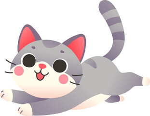 Flying Cartoon Cat Color gradient style