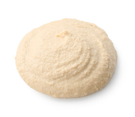 Sample of delicious hummus isolated on white