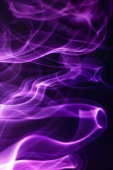 Abstract background wallpaper. purple glowing smoke line on black, aroma sticks vapor blured. Flowing wave lines. Futuristic technology concept. digital dynamic elegant flow, technology concept