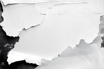 Torn White Paper Collage