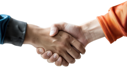 Sport handshake on transparent background