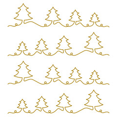 set of christmas trees