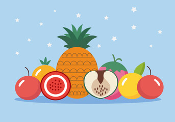 some fruits and vegetables illustration