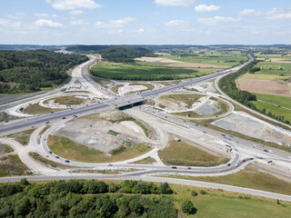 Neubau des Autobahnkreuzes der A6 und A7 bei Feuchtwangen