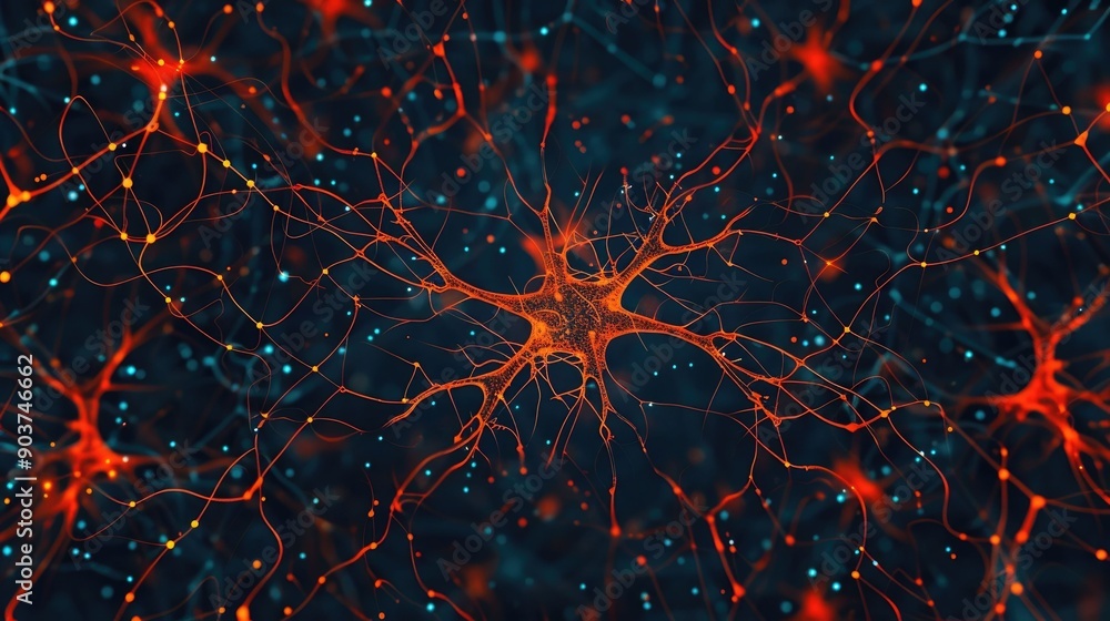 Poster this striking showcases the intricate neural network pattern depicting the complex and interconnecte