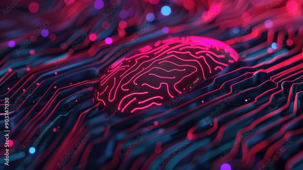 Poster captivating depicting a high tech neural network with digital elements intricate circuitry and a fut