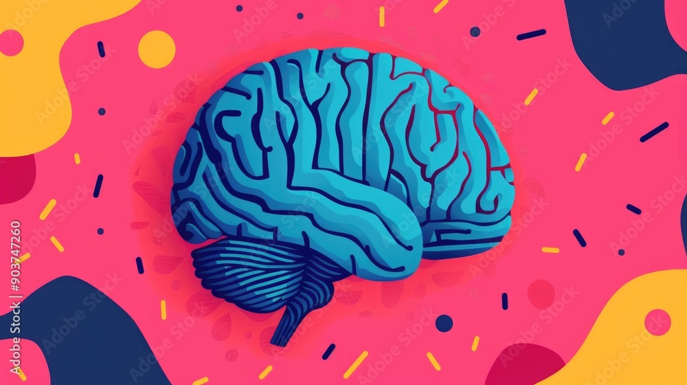 Poster captivating depicting the intricate patterns and vibrant colors of cognitive computing symbolizing t