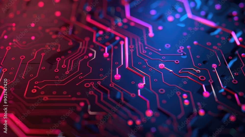 Poster glowing smart brain circuits with intricate electronic patterns and nodes in a futuristic depicting 