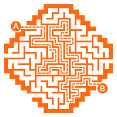 Illustration with labyrinth, maze conundrum for kids. Baby puzzle with entry and exit. Children puzzle game.