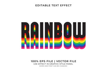 3D Rainbow Text effect editable vector